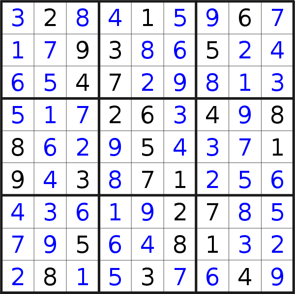 Sudoku solution for puzzle published on Wednesday, 14th of December 2022
