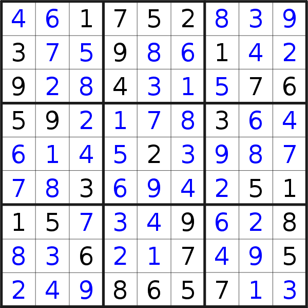 Sudoku solution for puzzle published on Wednesday, 4th of January 2023