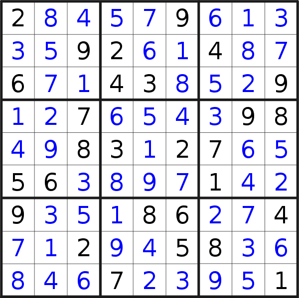 Sudoku solution for puzzle published on Friday, 6th of January 2023