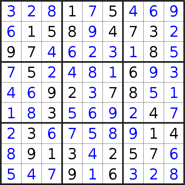 Sudoku solution for puzzle published on Saturday, 11th of February 2023