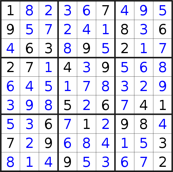 Sudoku solution for puzzle published on Thursday, 2nd of March 2023