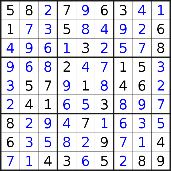 Sudoku solution for puzzle published on Saturday, 4th of March 2023