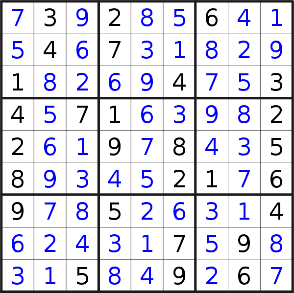 Sudoku solution for puzzle published on Sunday, 5th of March 2023