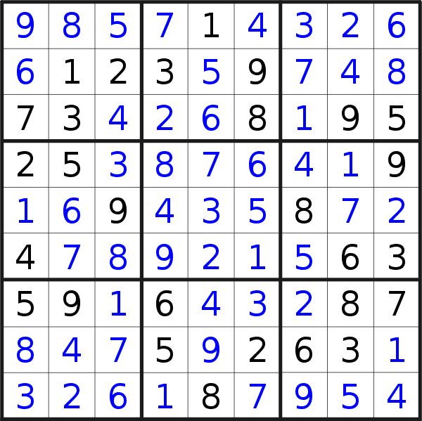 Sudoku solution for puzzle published on Wednesday, 15th of March 2023