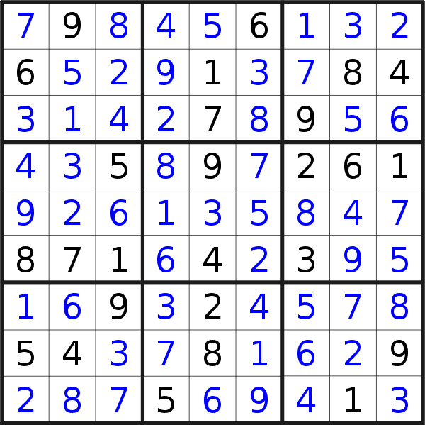 Sudoku solution for puzzle published on Saturday, 8th of April 2023