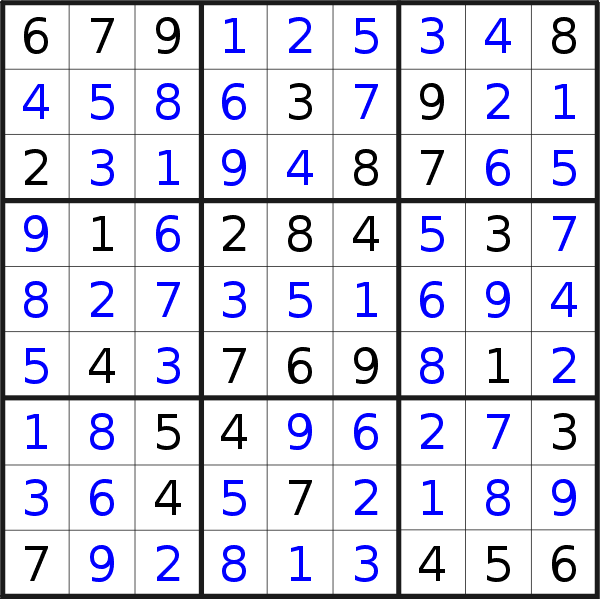 Sudoku solution for puzzle published on Tuesday, 11th of April 2023