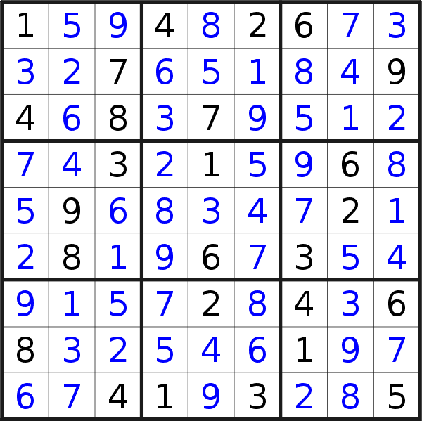 Sudoku solution for puzzle published on Monday, 17th of April 2023