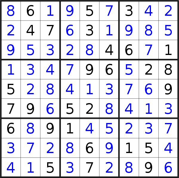 Sudoku solution for puzzle published on Wednesday, 26th of April 2023