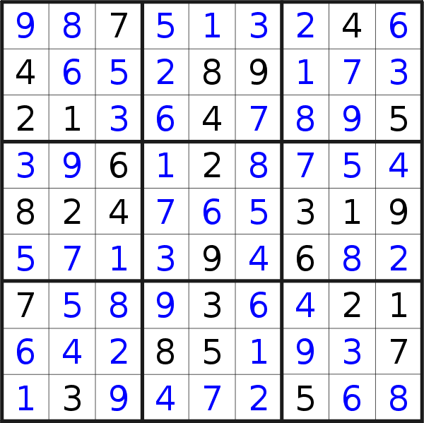 Sudoku solution for puzzle published on Friday, 28th of April 2023