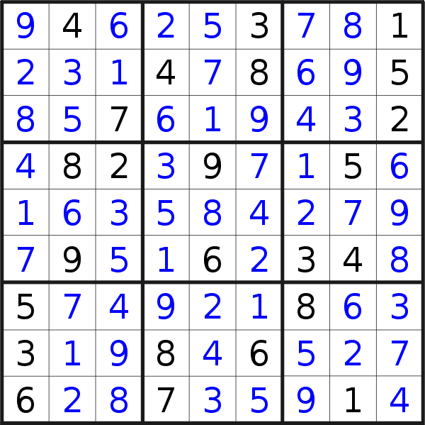 Sudoku solution for puzzle published on Tuesday, 2nd of May 2023