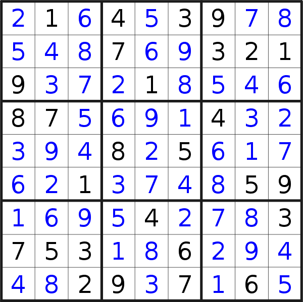 Sudoku solution for puzzle published on Wednesday, 10th of May 2023