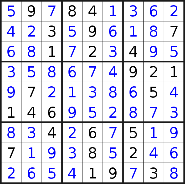 Sudoku solution for puzzle published on Friday, 12th of May 2023