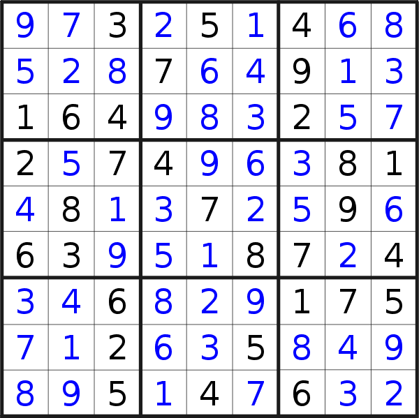 Sudoku solution for puzzle published on Tuesday, 12th of September 2023