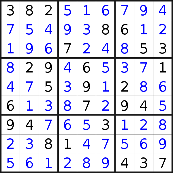 Sudoku solution for puzzle published on Thursday, 14th of September 2023