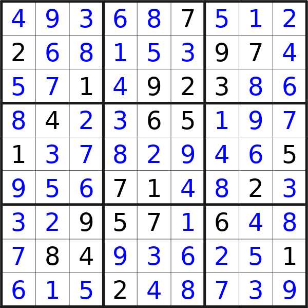 Sudoku solution for puzzle published on Wednesday, 7th of February 2024