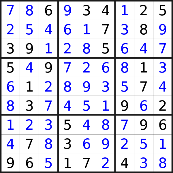 Sudoku solution for puzzle published on Saturday, 2nd of March 2024