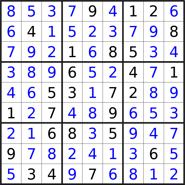 Sudoku solution for puzzle published on Tuesday, 2nd of April 2024
